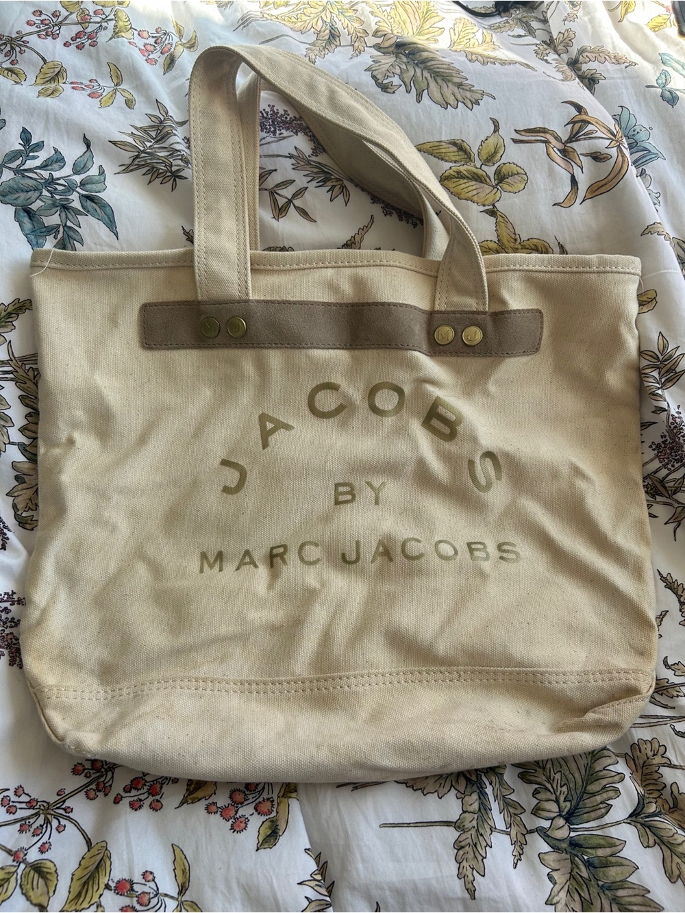 Jacobs by Marc Jacobs Cream Canvas Tote Bag